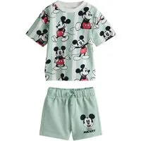 Next Shirt & Shorts Micky Maus Kurzärmeliges T-Shirt und Shorts im Set (2-tlg)