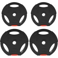 MC Star Hantelscheiben 4er-Set Hantelgewichte, 2 x 5 kg/7,5kg Gewichte, Gewichtsscheiben, (für 2,5 cm Hantelstange, Ø 30 mm Bohrung, Schwarz)