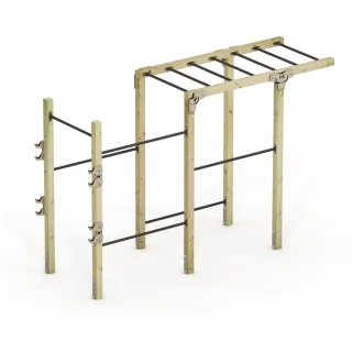 Outdoor-Fitnessgerät FIT Base 630 - Massivholz Garten-Trainingsstation mit Klimmzugstange & Hangelleiter für Krafttraining & Sport - Wickey