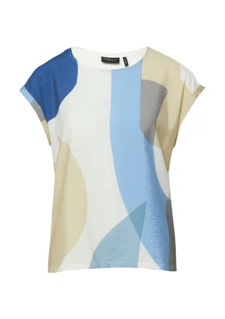 s.Oliver - T-Shirt creme/mehrfarbig - Gr. - 38