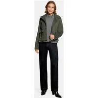 Cartoon Canvasjacke Damen mit aufgesetzten Taschen