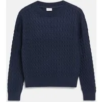 s.Oliver Longpullover Strickpullover Strickpullover mit Zopfmuster im Loose Fit