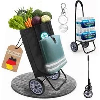 Allyson Einkaufstrolley Klappbarer Shopping Trolley & Einkaufswagen Treppensteiger, 45 l, 45L Volumen, Kühlfach, Reflektoren, Farbe: Grün, Aluminium-Gestell