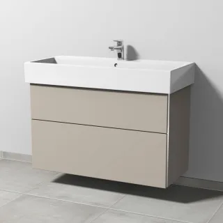 Sanipa 3way Waschtischunterbau zu Duravit Vero Air Waschtisch mit 2 Auszügen, Kaschmir-Matt BP4351U