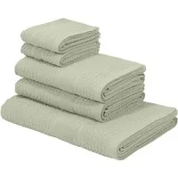 KangaROOS Handtuch Set Summer, Duschtuch, Handtuch, Gästeücher, Frottier (Set, 5-St), einfarbiges Handtuch-Set aus 100% Baumwolle, Hoch-Tief-Effekt