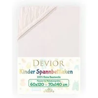 Devior Spannbettlaken für Baby- & Kinderbetten 60x120 & 70x140, 100% zertifizierte Baumwolle, Jersey, Gummizug: Rundumgummizug, Kinderspannbettlaken bis 12cm Matratzenhöhe, atmungsaktiv & farbenfroh