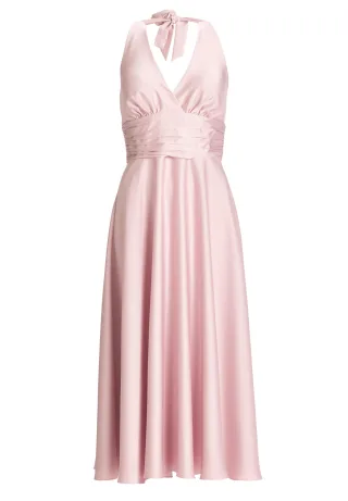 SWING - Neckholder Kleid aus Satin soft pink - Gr. - 36