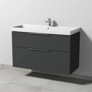 Sanipa 3way Waschtischunterbau zu Villeroy & Boch Avento Waschtisch mit 2 Auszügen, Graphit-Matt UP6241B