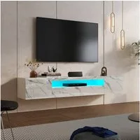 radelldar Lowboard 180cm Hochglanz mit LED-Beleuchtung und Stauraum (1 St), hängender TV-Schrank für Fernseher bis 85 Zoll