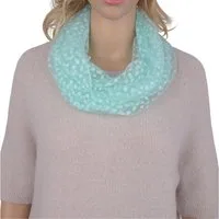 MIRROSI Loop Damen Schal Unifarbe mit Punktenmuster HALBTRANSPARENTm Schlauchschal, (ca. 150x35cm Zweimal um den Hals wickelbar)