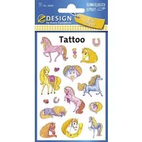 Avery Zweckform Etikett 56681 Z-Design 56681, Kinder Tattoos, Pferde, 1 Bogen/17 Tattoo