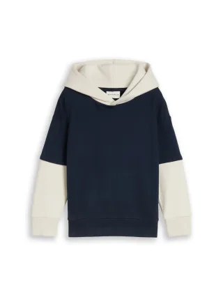 tom tailor kids - Oversize Hoodie Sweatshirt im 2-in-1-Look mit Rückenprint sky captain blue - Gr. - 122