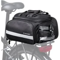 Wozinsky Fahrradtasche WBB36BK, 2-tlg. Doppeltasche mit Reflektoren, spritzwassergeschützt, robust