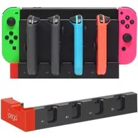 Gamedealer Konsolen-Ladeaufsteller Nintendo Switch 4in1 Joy-Con Ladestation, (Set, 1-tlg., sicherer Halt für Konsole und Joy Cons, gleichzeitiges Laden von bis zu 4 Joy Cons)