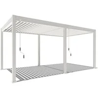 Weide Pergola Classic Pavillon Terrassenüberdachung Aluminium 3 x 5,3 M weiß, BxTxH: 530x300x255 cm