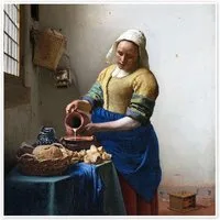 Posterlounge Wandbild Das Milchmädchen, Jan Vermeer, erhältlich als Poster, Leinwandbild, Wandsticker oder Acrylglasbild