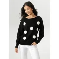 Aniston SELECTED Strickpullover mit extravaganten, aufgestickten Punkten vorne