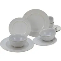 CreaTable Tafelservice Antique Offwhite (12-tlg), 4 Personen, Steinzeug