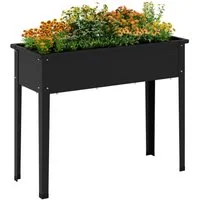 COSTWAY Hochbeet (1 St), Blumenkasten, erhöhtes Gartenbeet, Metall, 100x40x80cm