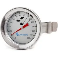 Lantelme Kochthermometer 300°C Thermometer für Fritteuse Frittiertopf zu Öl Temperaturmessung, 1-tlg., Aus Edelstahl mit 13cm Sonde mit Clip, Analog, auch für Frittieren in Pfanne, Topf und Eichkochen