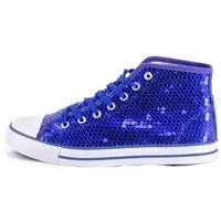 Party Factory Pailletten Schuhe blau Glitzer Sneaker Damen Herren Größe 40 Sneaker mit Schnürsenkel