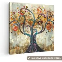 OneMillionCanvasses® Leinwandbild Baum - Kunst - Modern - Natur, Fotodruck (1 St), Wandbild, Deko Schlafzimmer Wohnzimmer Flur 20x20 cm