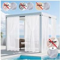 BTTO V&G Outdoorvorhang Outdoorvorhang Wasserdicht Moskitonetz Outdoor Vorhang,2 Lagen Design (2 St), transparent, Rod Pocket,Sonnenschutz & Sichtschutz,für Balkon Rasen Garten
