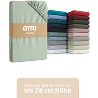 OTTO home Spannbettlaken BLACKBERRY in BASIC und PREMIUM Qualität, 100% Baumwolle, Jersey (160 g/m), Gummizug: rundum, (1 Stück), für hohe Matratzen bis 28 cm, Bettlaken, Spannbetttuch, pflegeleicht