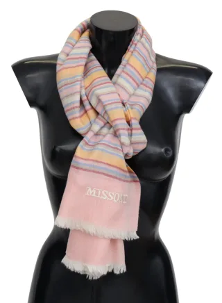 Echarpe unisexe en cachemire multicolore pour hommes Missoni