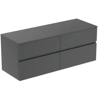 Ideal Standard Waschtischunterschrank Finesse o.Ausschnitt 1402x505x558mm 4 Auszüge Anthrazit matt, E3441Y2