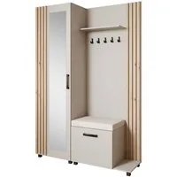Beautysofa Garderoben-Set Livia – Design, Funktion und Ordnung in Perfektion, (Geräumiger Schuhschrank, mit praktischer Kleiderstange)