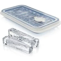 Arendo Eiswürfelform Silikon 115ml, 8 Eiswürfel, spülmaschinengeeignet, stapelbar, (1-tlg), Länglich, Deckel mit Einfüllöffnung, leichtes Herauslösen, BPA-frei