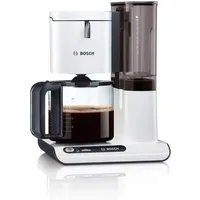 BOSCH Filterkaffeemaschine Styline TKA8011, Aroma Sensor, Aromaschutz-Glaskanne 1,25 L, 1,25l Kaffeekanne, Papierfilter 1x4, für 10-15 Tassen, Abschaltautomatik, Entkalkungssystem, schwarz