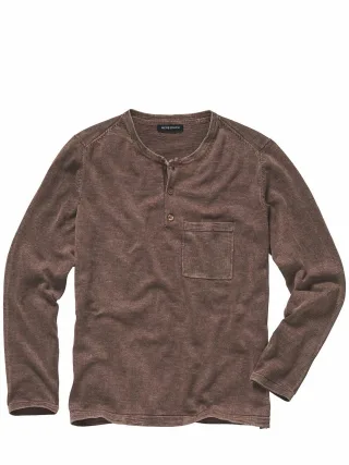 Mey & Edlich Herren Sommerstrick-Henley Braun 100 % Baumwolle