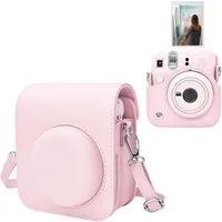 FELIXLEO Kameratasche Kameratasche für Instax Mini 12 aus PU-Leder mit Schultergurt Rosa (1-tlg)