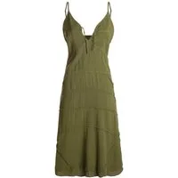 Vishes Sommerkleid Damen Kleid Handgewebt Baumwolle Spaghettiträger Schnürung Alternative Mode, Boho, Hippie, Ethno, Festival