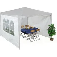 relaxdays Pavillonseitenteil Pavillon Seitenteile 3er Set, 300x200 cm, weiß
