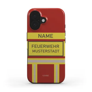 Handyhülle COVRZ | Feuerwehr | Tough Case | Rot | Personalisierbar | MagSafe®-fähig | iPhone 16 15 14 13 Plus Pro Max, Samsung Galaxy S25 S24 uvm. Nein iPhone 16 Ohne