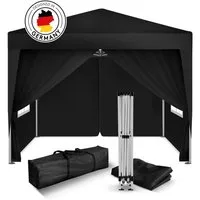 Kronenburg Partyzelt Faltpavillon 2x2 m wasserdicht - Partyzelt stabil, UV-Schutz 50+, mit 4 Seitenteilen, Wetterfester Schutz, Leichter Aufbau, Inklusive Tragetasche & Zubehör