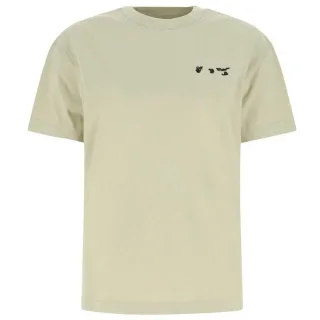 Off-White OW Logo Regular Fit Beige T-Shirt