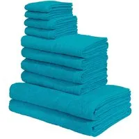OTTO home Handtuch Set Inga, Duschtücher, Handtücher, Gästetücher, Seiftücher, Walkfrottier (10-St), Handtücher mit feiner Bordüre, 100% Baumwolle, einfarbig, weich