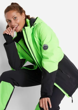 bonprix wasserdichte Ski Funktions-Jacke, grün, Gr.42, Figurbetonte Ski-Jacke mit Belüftungsschlitzen und Fleece-Futter am Rücken sowie in den Taschen, weit geschnitten