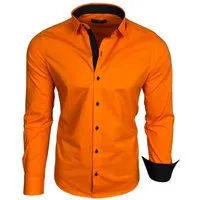 Baxboy Langarmhemd Baxboy Herren Kontrast Hemden Business Freizeit modernes Hemd B-500
