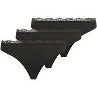 YSABEL MORA Tanga BASIC COLLECTION COTTON WITH LACE (3er Pack) nicht nur bequem, sondern auch romantische Spitzendetails