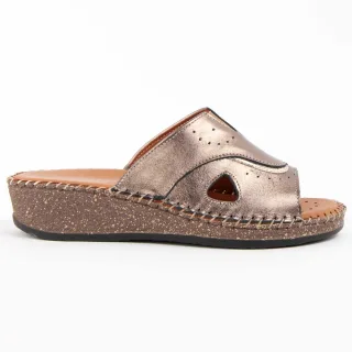 Purapiel Sandale Mit Keilabsatz Leida3 Bronze