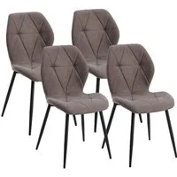 GrandCA HOME Esszimmerstuhl 4er-Set Esszimmerstühle, Küchenstuhl im skandinavischen Stil (4 St), 48 x 45.5 x 84 cm, Braun