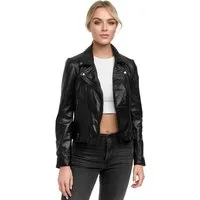 Tazzio Lederjacke Damen F509 Leder Jacke mit coolen Zipper-Details & Reverskragen