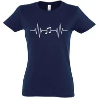 Youth Designz T-Shirt Heartbeat Musik Note Damen Shirt mit Music Frontprint