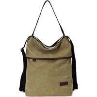 Frentree Schultertasche Canvas Damen Umhängetasche 3in1 Rucksack Handtasche, Anti Diebstahl, Vintage Hobo Tasche Schultertasche für Alltag Büro Schule Einkauf