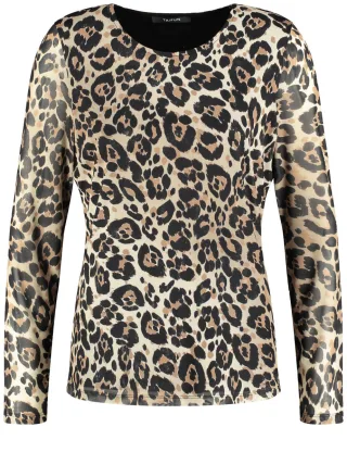 TAIFUN - Langarmshirt beige/weiß - Gr. - 40